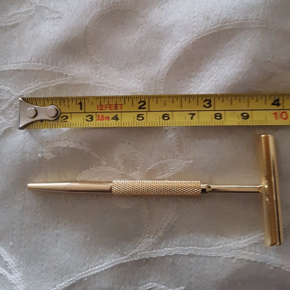 Travel Gold Plated Shaver Razor w Compact & Mirror  NEW - Picture 10 of 10